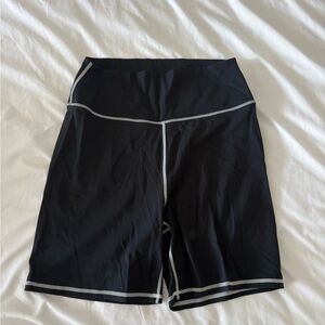 WeWoreWhat Black Bike Shorts with White Trim